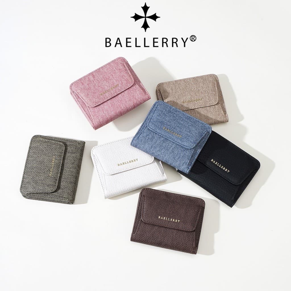 BAELLERRY กระเป๋าเงินสีสันสดใส ดีไซน์เรียบง่าย สําหรับผู้ที่ต้องการความสะดวกสบายในการใช้งาน NR129
