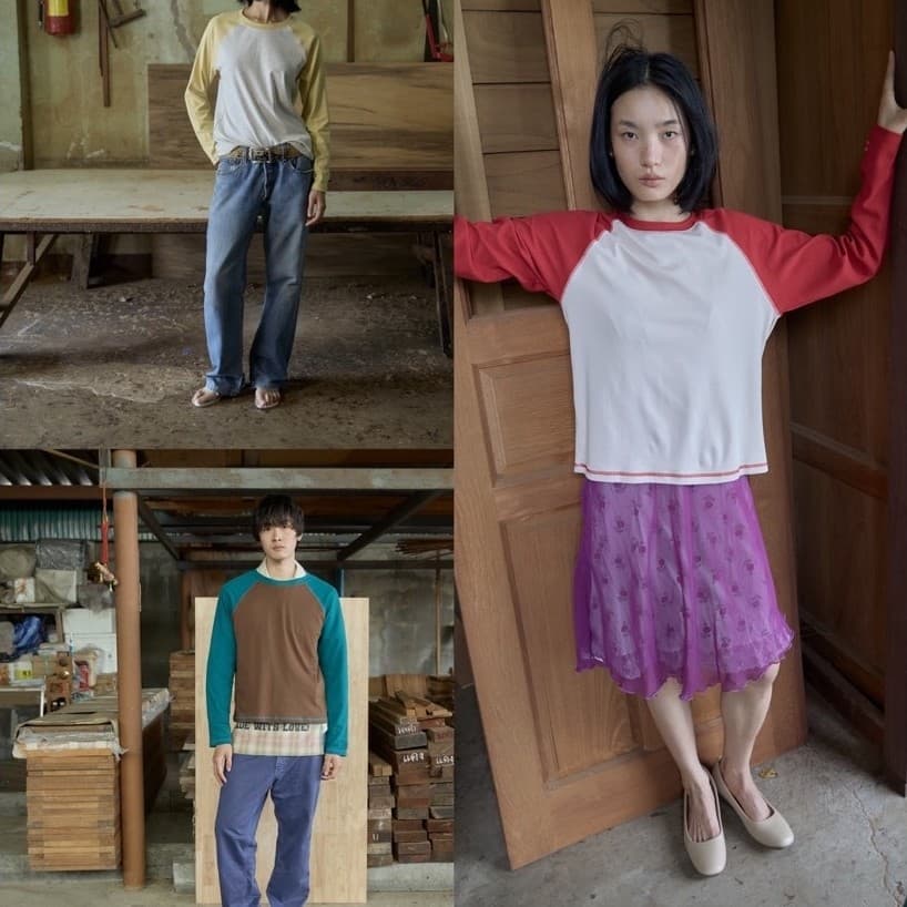 Camper long sleeve Top เสื้อยืดแขนยาวสีทูโทน