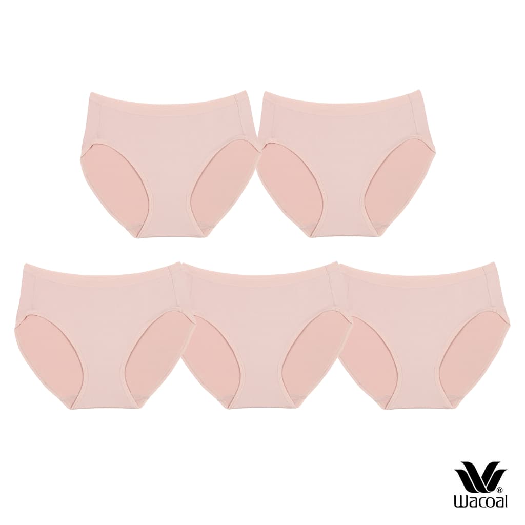 Wacoal Surprise Panty กางเกงในใส่สบายวาโก้ รูปแบบ Bikini แพ็ค 5 ชิ้น รุ่น WU1C34/WU1F34 สีเบจ (BC)