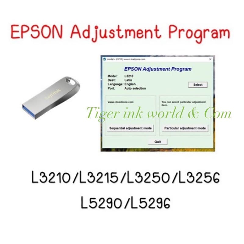แกรมเครียร์ซับหมึก Adjustment EPSON L3210/L3216/L3256/L3250/L3260/L5290โปรแกรม เคลียร์ซับหมึก