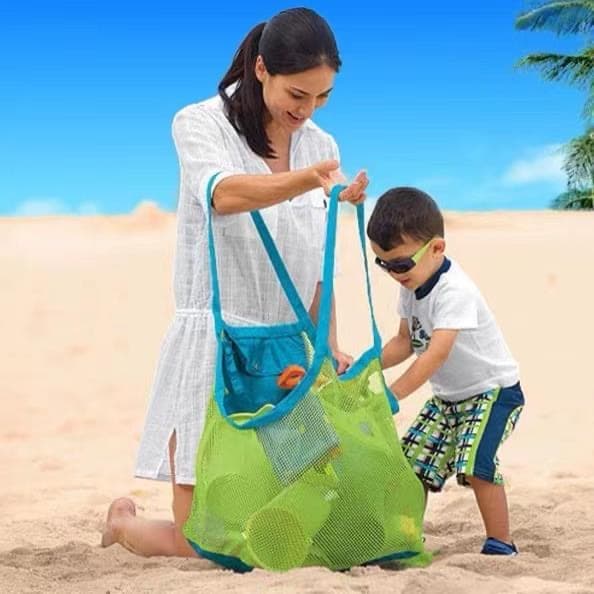 กระเป๋าของเล่นชายหาด กระเป๋าตาข่าย สําหรับเก็บของเล่นชายหาด