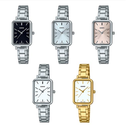 แท้ศูนย์ CASIO ของแท้ (กล่องคลีม)รุ่น LTP-V009D LTP-V009 LTP-V009G นาฬิกาผู้หญิง สี่เหลี่ยม ประกันศูนย์ 1ปี