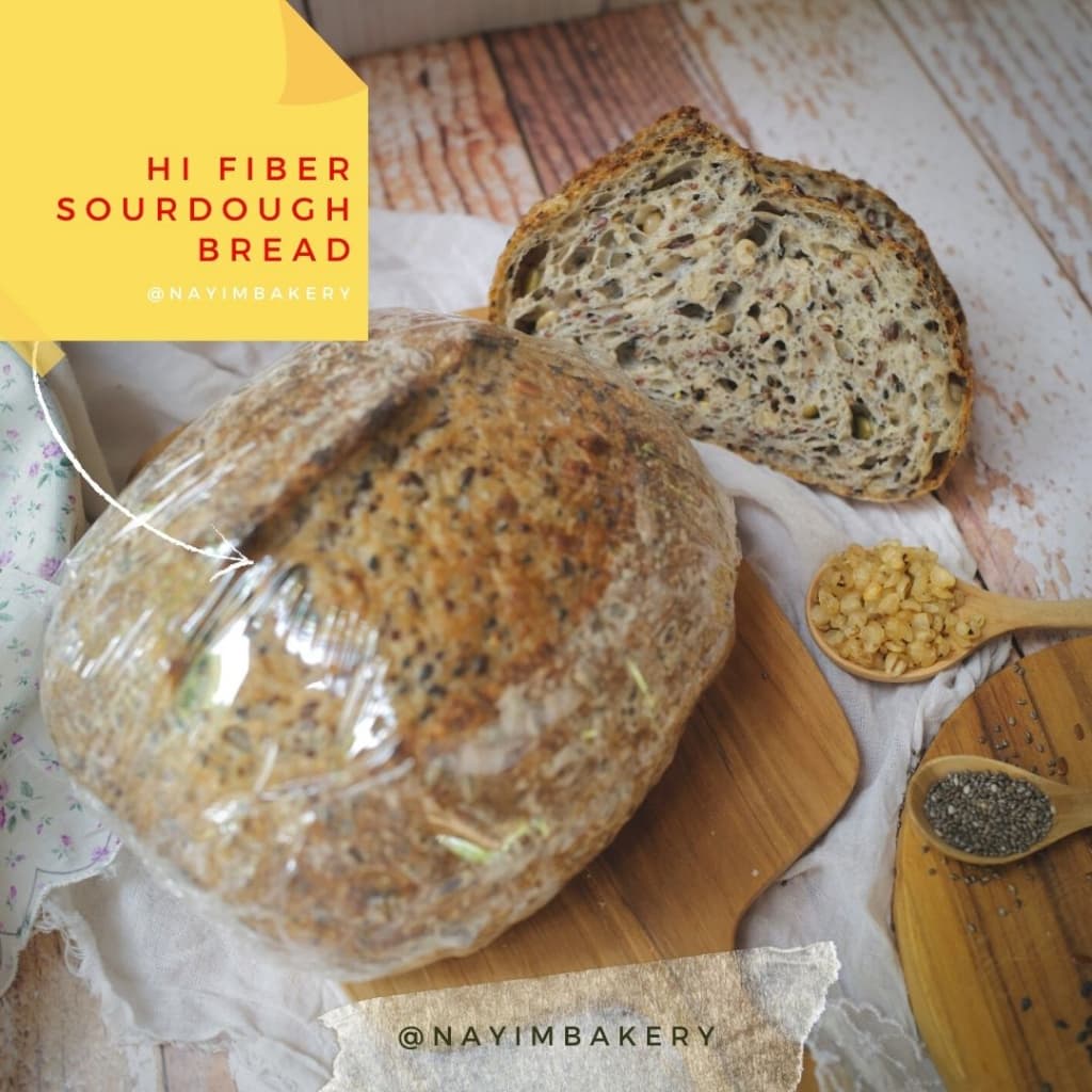Nayimbakery Hi Fiber Sourdough ขนมปังซาวโด ธัญพืชไฟเบอร์สูง 7 ชนิด ขนาด 430 g.