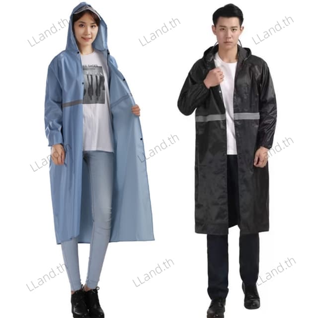สินค้าในไทย พร้อมส่ง เสื้อกันฝนมีฮู้ด เสื้อกันฝนผู้ใหญ่หนา ชุดกันฝน มีแถบสะท้อนแสง เสื้อมอเตอร์ไซค์ raincoat