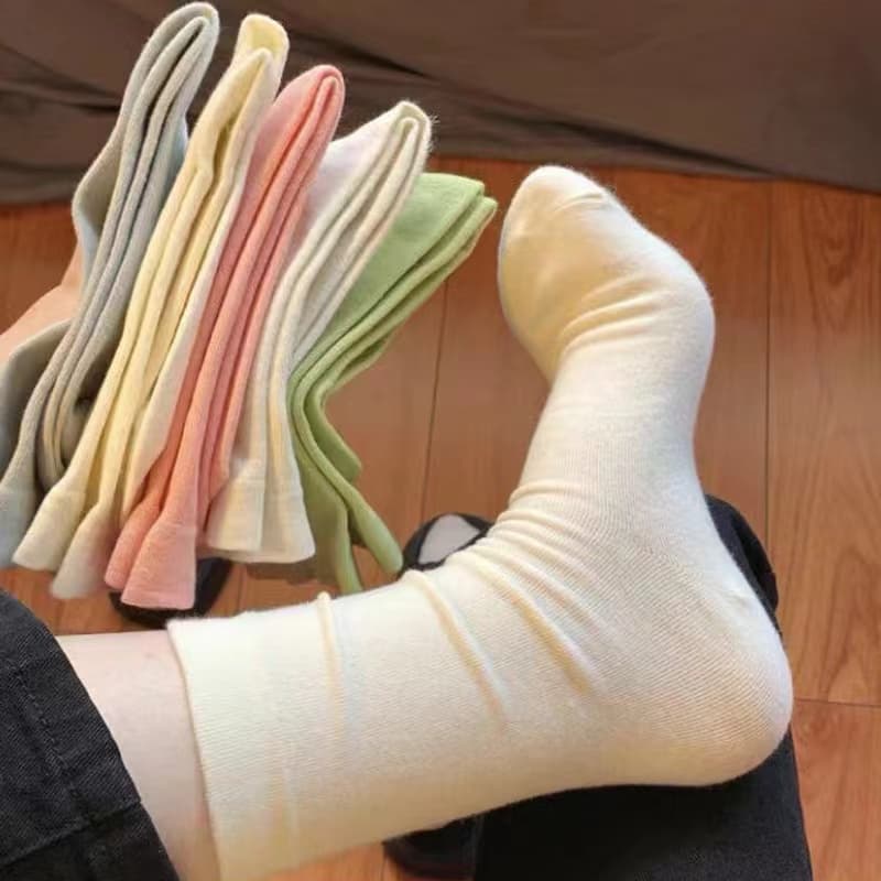ถุงเท้าข้อกลาง มี10สีให้เลือก แฟชั่น ใส่สบาย No.78 รูปที่ 1