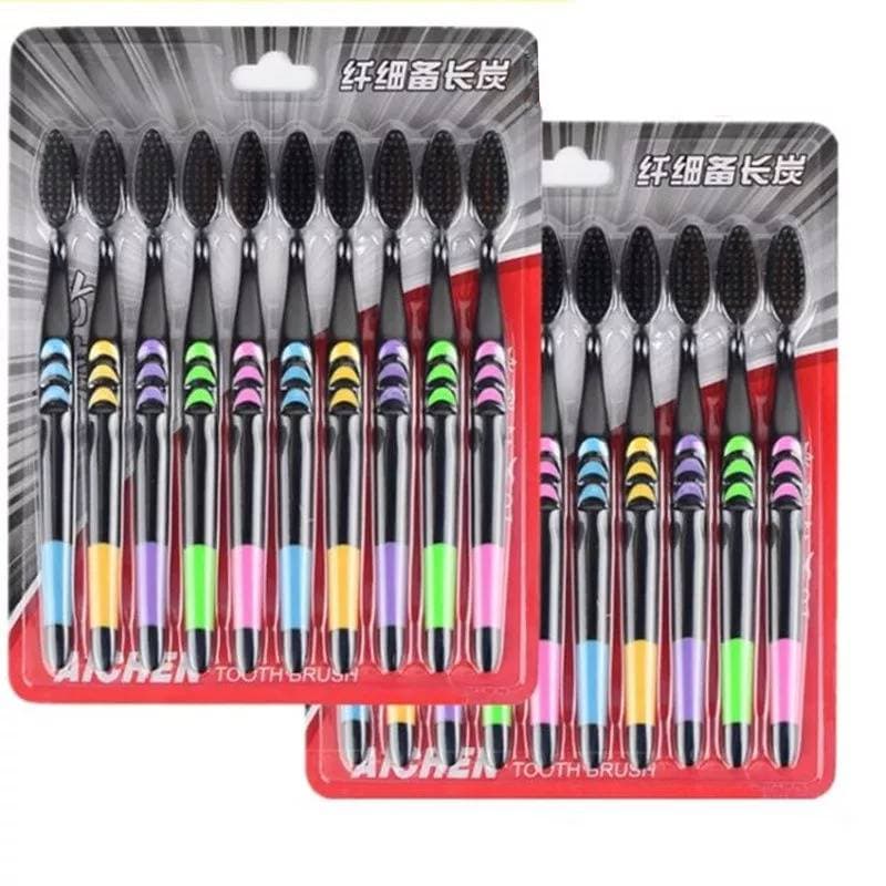 ชุดแปรงสีฟันขนนุ่ม 10 ชิ้น (toothbrush 10) แปรงสีฟันผู้ใหญ่ หัวแปรงนุ่มพิเศษ รุ่น1646 รูปที่ 1