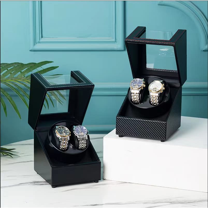 กล่องหมุนนาฬิกา 2 เรือน หนังคลาสสิก Watch Winder กล่องนาฬิกา Watch Box กล่องหมุนนาฬิกาอัตโนมัติ