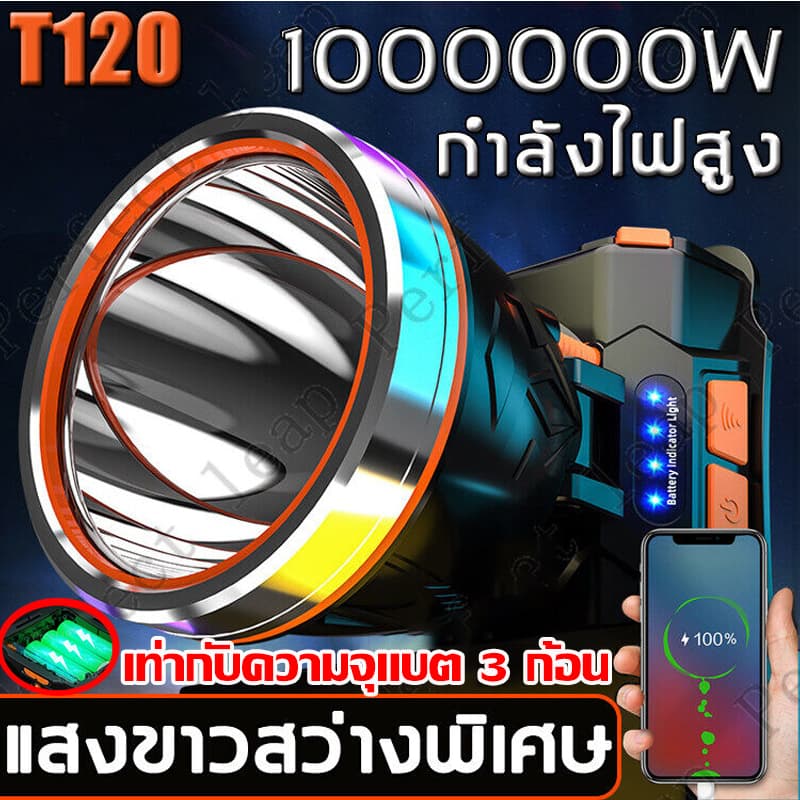 รับประกัน 10 ปี รุ่นใหม่2023แบตจุมากส่องแสงต่อเนื่อง 24ชม ไฟฉายคาดหัว led ไฟคาดหัว ไฟฉายคาดหัวแท้ ไฟฉายแรงสูง…