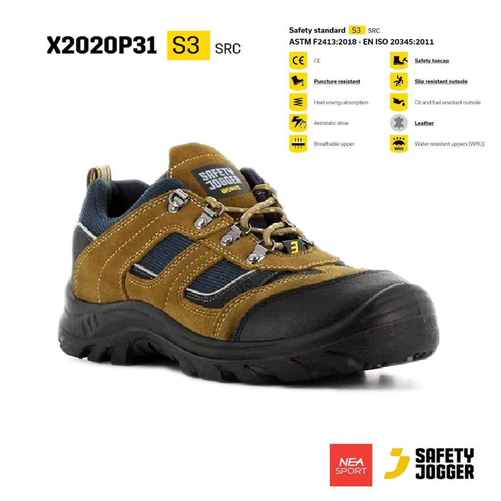 SAFETY JOGGER - X2020P31 S3 รองเท้าเซฟตี้ หัวเหล็ก คุณภาพสูง มาตรฐานสากล รองเท้านิรภัย