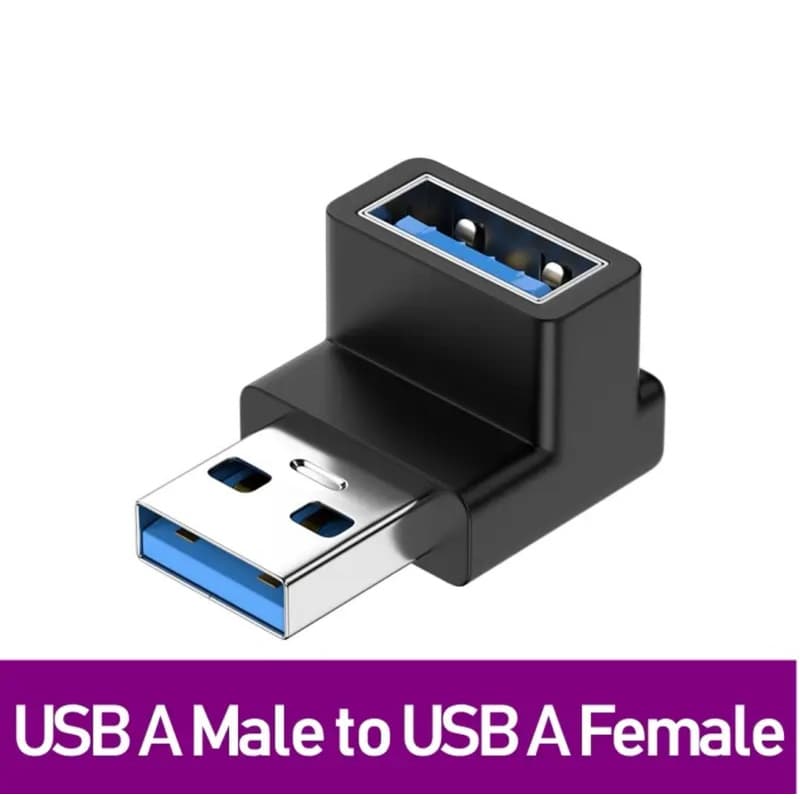 อะแดปเตอร์ต่อ USB 3.0 To USB M/F มุมฉาก90องศาขั้วต่อ USB 10Gbps สําหรับตัวแปลงปลั๊กต่อสําหรับพีซีตัวผู้เป็นตัว…