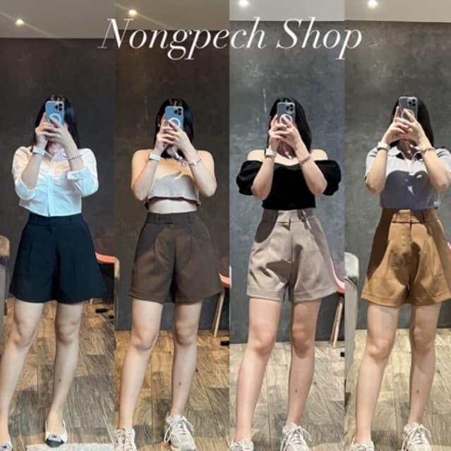 ขาสั้นเอวสูง ทรงบอย ผ้าไมโคร พรางหุ่น เก็บพุงดีสุดๆ ขนาด S-3XL สาวอวบใส่ได้ พร้อมส่ง