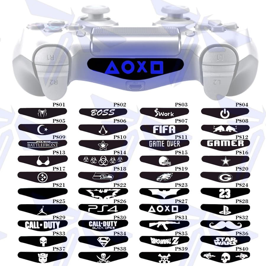 สติกเกอร์รูปลอกติดจอย PS4 แถบไฟส่องสว่าง LED Light Bar สําหรับ จอยอนาล๊อก/จอยสติก