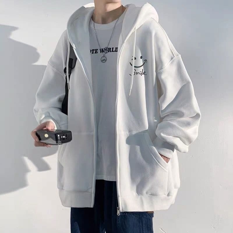 ️ พร้อมส่ง ️เสื้อ​กัน​หนาว​ แขนยาว มีซิป มี​ฮู้ด ทรง​หลวม​ ใส่สบาย