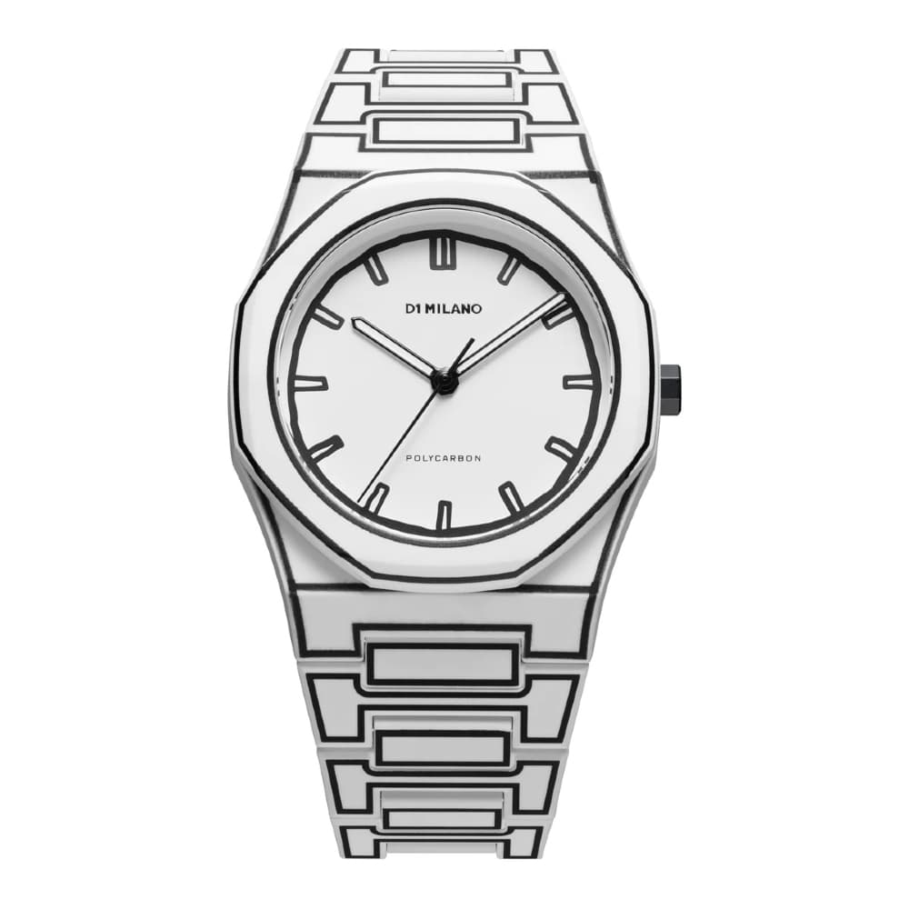 D1 Milano D1-PCBJ34 Polycarbon White Dial Quartz Analog Men Watch 40.5 mm. นาฬิกา นาฬิกาข้อมือ…