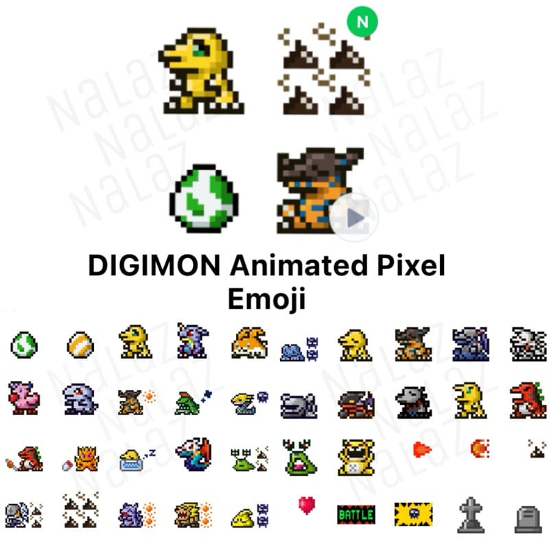 อัพเดท!!️ ดิจิมอน แอดเวนเจอร์ สติกเกอร์ไลน์ อิโมจิ Digimon Adventure New Journey ภาษาญี่ปุ่น ไม่มีวันหมดอายุ
