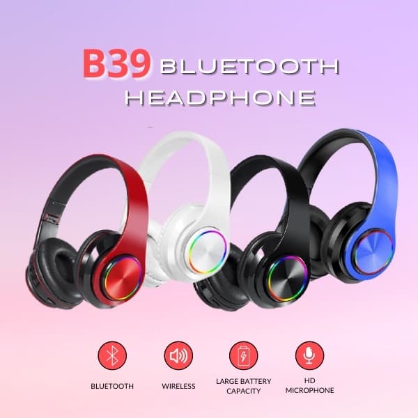 หูฟัง B39 หูฟังครอบหูไร้สาย Bluetooth รุ่น Candy Pop หูฟังบลูทูธ สเตอริโอ เบสคมชัด