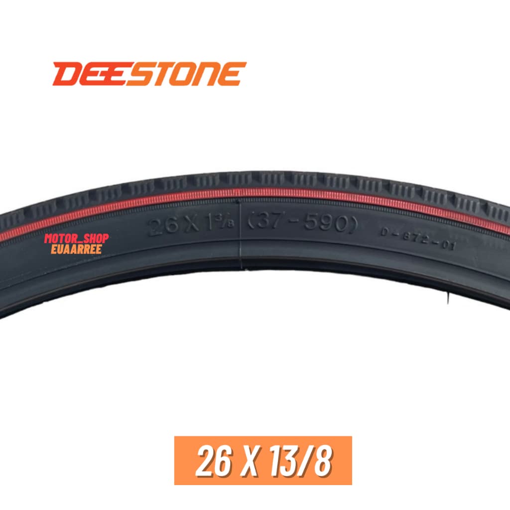 DEESTONE 26X1 3/8 ยางนอกจักรยาน (ขอบแดง) xเส้น