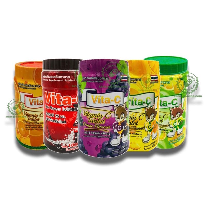 Vita-C วิตามินซีรสผลไม้สําหรับเด็กกระปุก รูปที่ 1