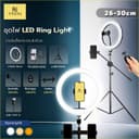 UPick1 ชุดไฟไลฟ์สด LED Ring Light 26-30cm พร้อมขาตั้ง2.1m(A)+ที่จับมือถือ สําหรับเพิ่มความสว่าง