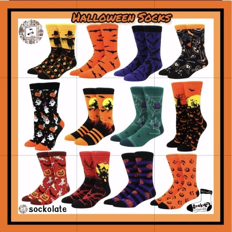 HALLOWEEN ถุงเท้าฮาโลวีน ถุงเท้าข้อสูง ครึ่งแข้ง แฟชั่น ลายฮาโลวีน ผู้ใหญ่ FreeSize Unisex