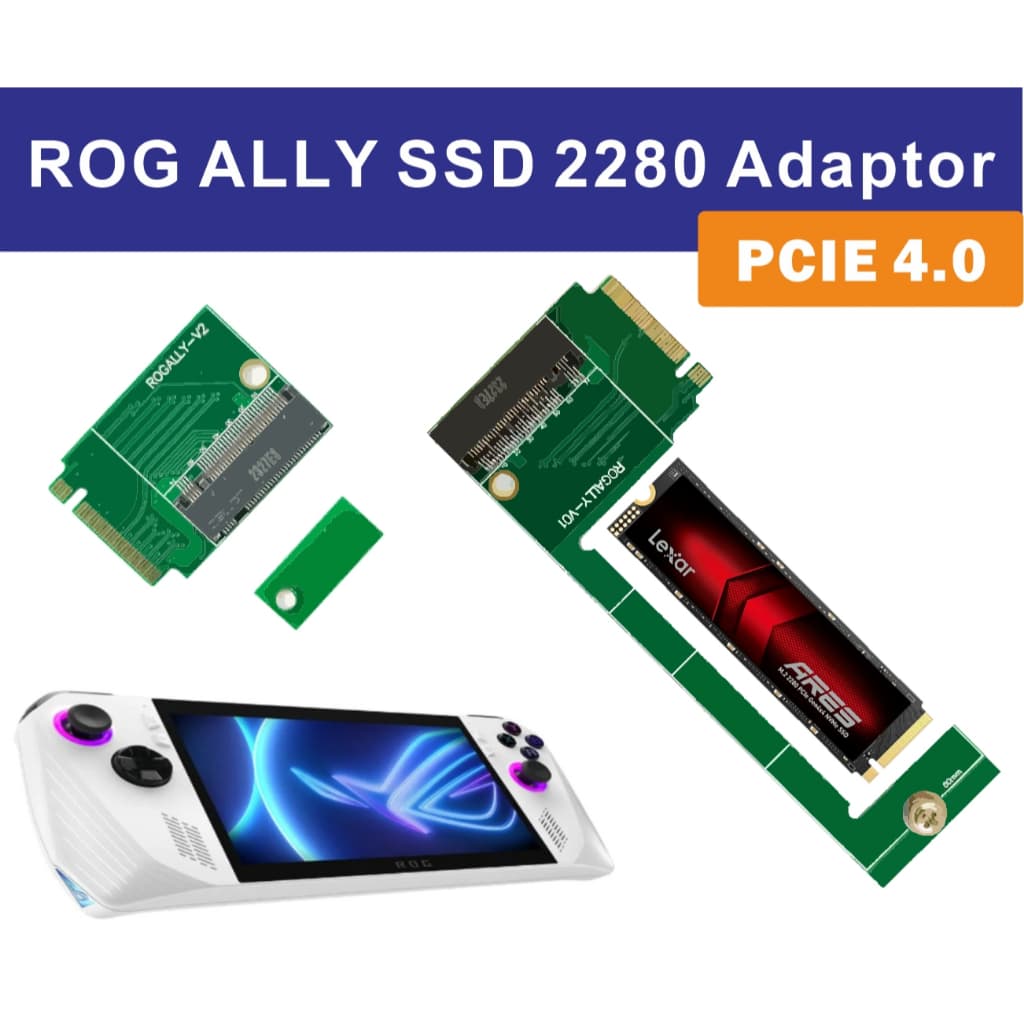 M.2 2280 90 องศา Adaptor for Rog Ally MSI Claw8 AI+ CLaw7 PCIE 4.0 full speed 4 layers พร้อมส่ง ready stock
