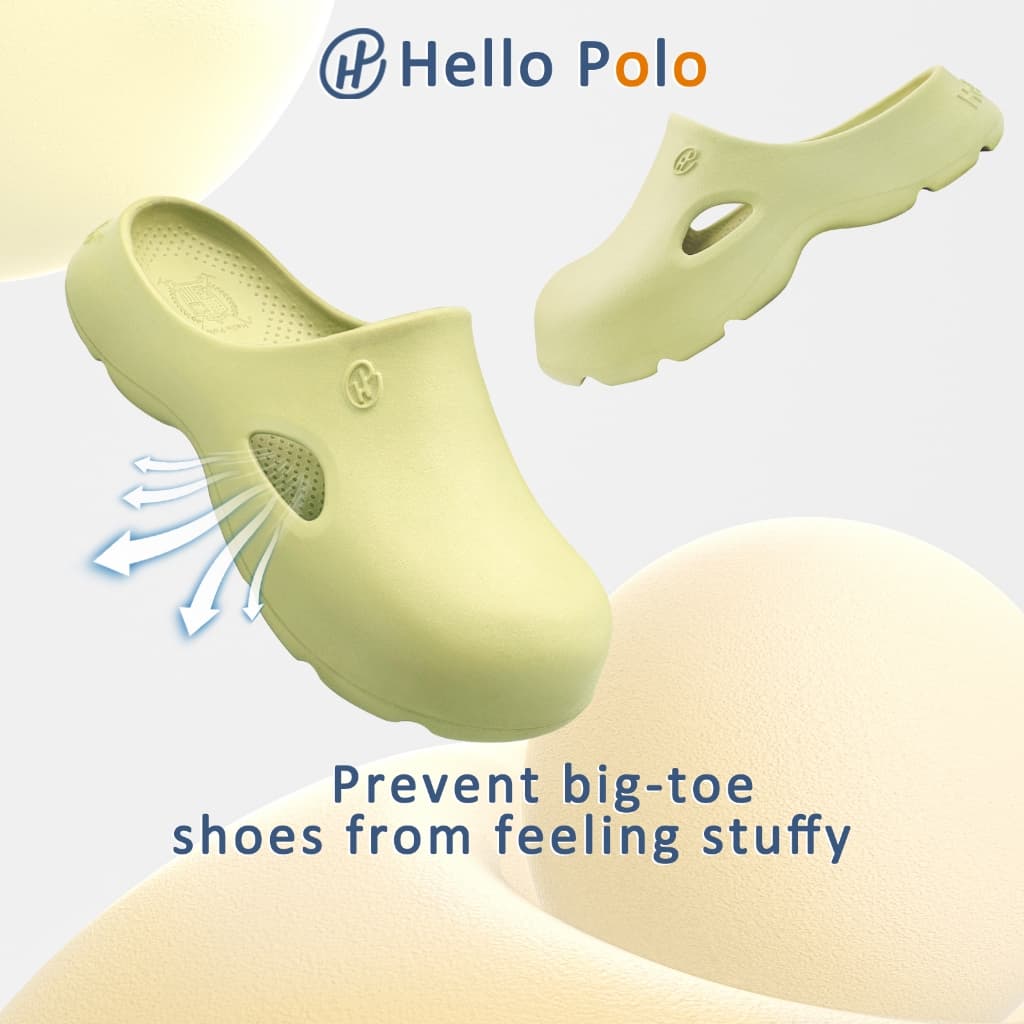 Hello Polo HP8006Wรองเท้าแตะ รองเท้าหัวโต เขียวมัทฉะ นุ่มและเสริมความสูง พื้นหนา กันลื่น สําหรับสตรี…
