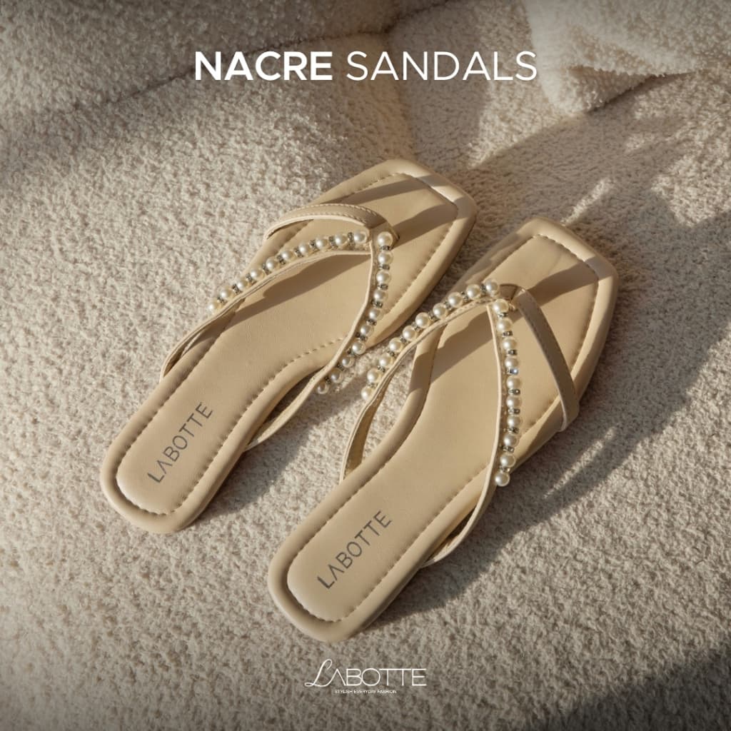 Nacre Sandals - Labotte.bkk รองเท้าแตะ รองเท้าแฟชั่น ใส่สบาย (8430-14)