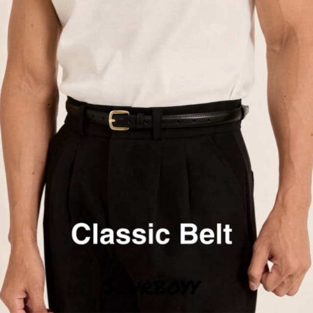(ส่งด่วน กทม 4 ชม.) SLURBOYY Classsic Belt เข็มขัดหนัง (A0010)
