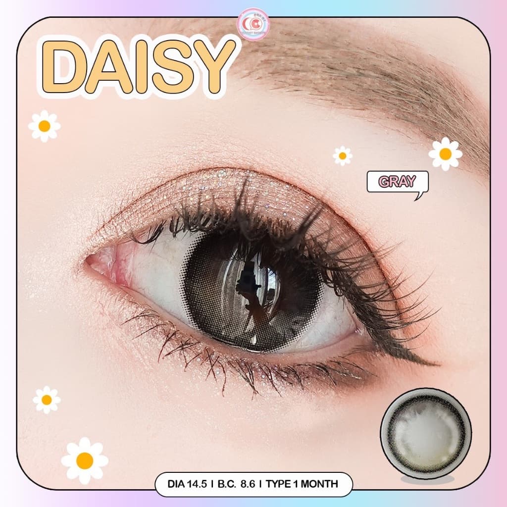 💥Ultraslim lens บางพิเศษ Candylens💥 คอนแทคเลนส์ ฟิลเตอร์ ตาโต Daisy เทา พร้อมส่ง 00-1000 ราย 1 เดือน
