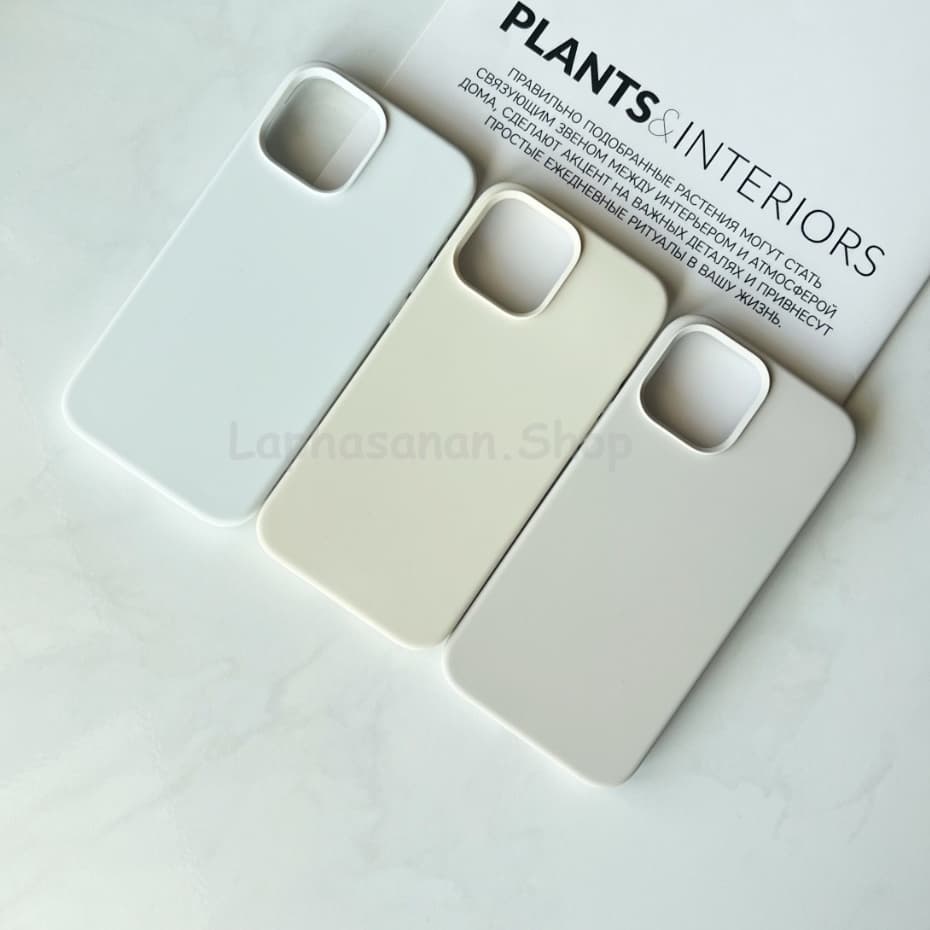 i7-18Promax เคสซิลิโคน Silicone Case สีครีม สีเทาอ่อน สีขาว พร้อมส่ง