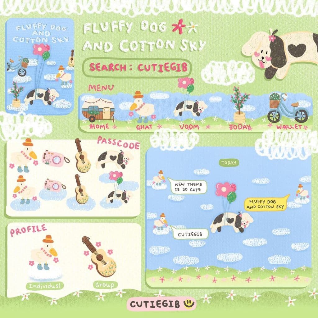 ธีมไลน์น่ารัก Cutiegib 🐮☁️ ธีมละ 25฿ | ใช้ได้ตลอด ไม่หมดอายุ ได้รับสินค้าภายในวันที่สั่ง