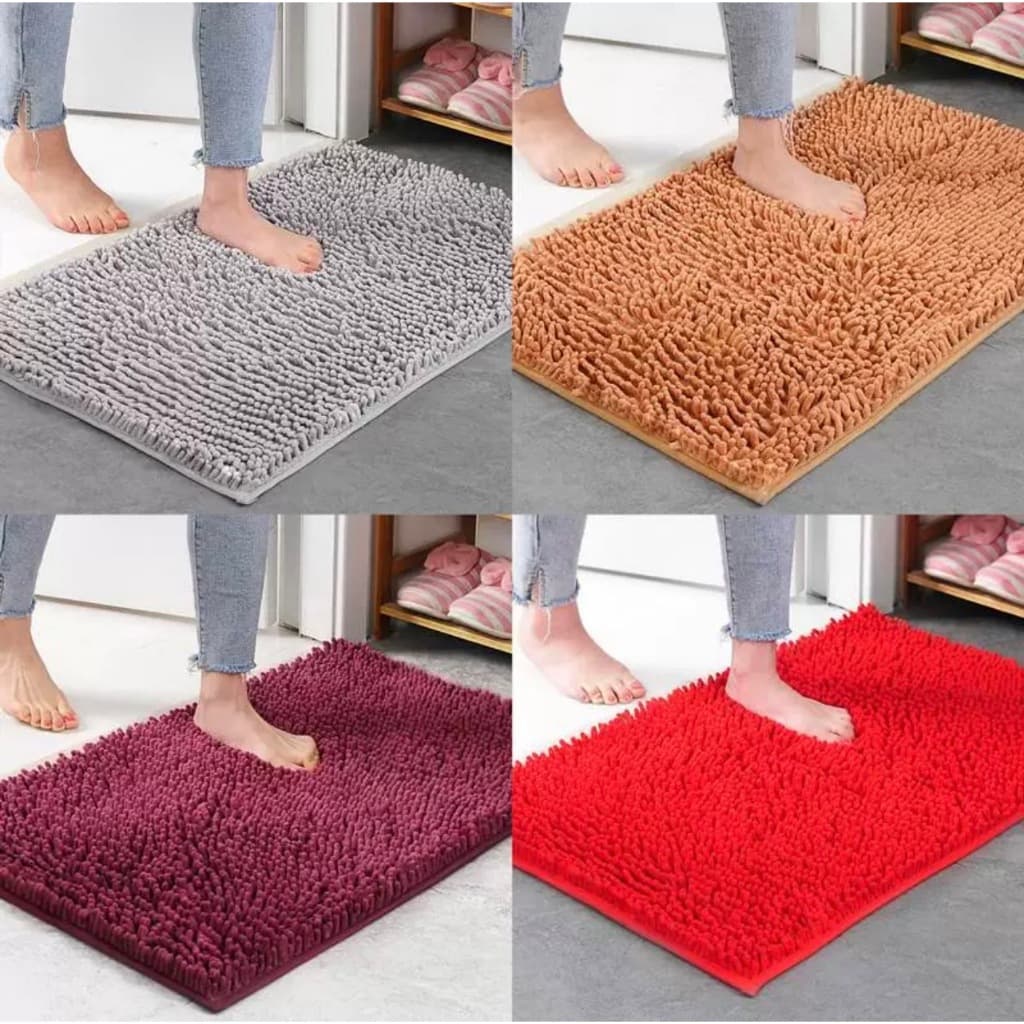 พรมเช็ดเท้าขนหนอน รุ่นขนหนาพิเศษ ขนาด40*60,50*80cm ใช้ปูหน้าประตูบ้าน,หน้าห้องน้ํา,หน้าห้องครัว มียางกันลื่น…