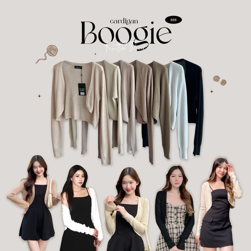 🧉’ Boogie knitted Sleeve Cardigan’ - เสื้อคลุมครอปคาร์ดิเเกน ไหมพรมเเท้ +ผสมเส้นด้ายแกนปั่นเนื้อฟูนิ่ม RTW.K