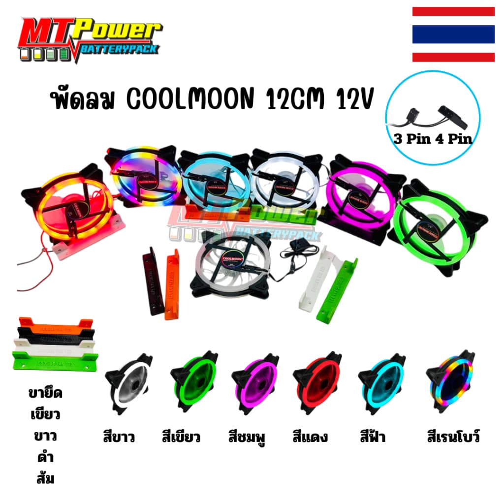 ขายึดพัดลม พัดลมระบายความร้อน พัดลมเคส cooling fan พัดลมคอมพิวเตอร์ ไฟวงแหวน เคสหม้อน้ํา ขนาด 12 cm