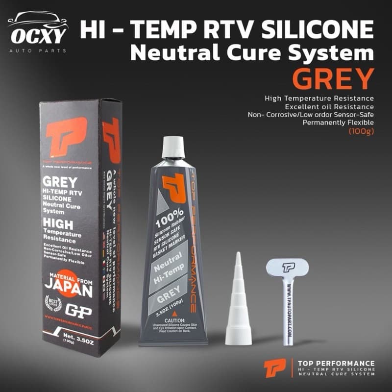 กาวทาปะเก็นแท้ 100% (สีเทา) Top Performance กาวเทา (100g) กาวประเก็นแบบซิลิโคนHi-Temp RTV Silicone Gasket…
