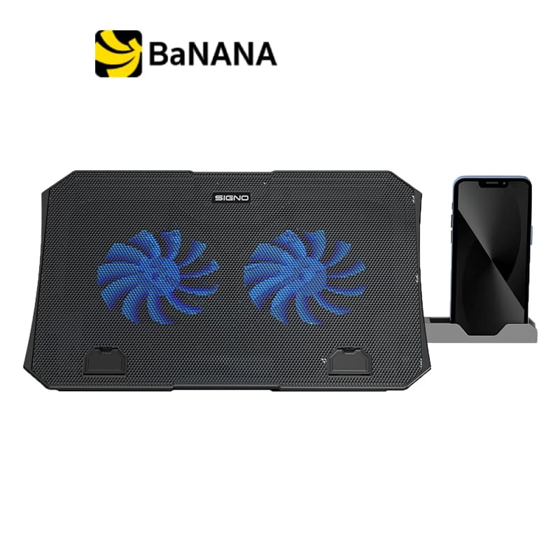 พัดลมระบายความร้อน Signo LED Gaming Cooling Pad SPENCER CP-511 Black by Banana IT