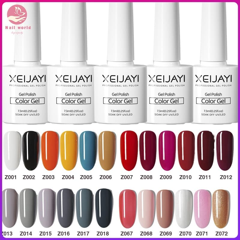Nail.world ยาทาเล็บเจล สีเจลทาเล็บ 100สี สีทาเล็บเจล สีใสไม่ซีดจาง ยาทาเล็บเจลคุณภาพสูง 7.3MLสีเจล…