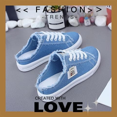 FBAShop สไตล์ใหม่ รองเท้าผ้าใบผู้หญิงแฟชั่น เกาหลี หุ้มส้น ผ้าใบ คุณภาพดีราคาถูก ระบายอากาศ พร้อมจัดส่งกันเลย