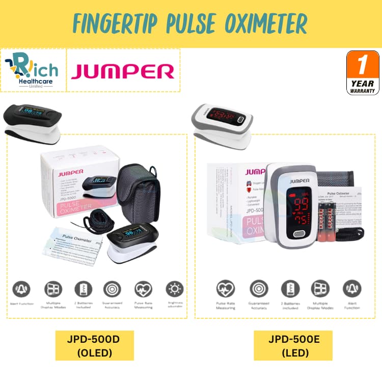 Jumper Fingertips Pulse Oximeter เครื่องวัดออกซิเจนปลายนิ้ว รุ่น JPD-500D (OLED) / JPD-500E (LED) [ประกัน 1… รูปที่ 1