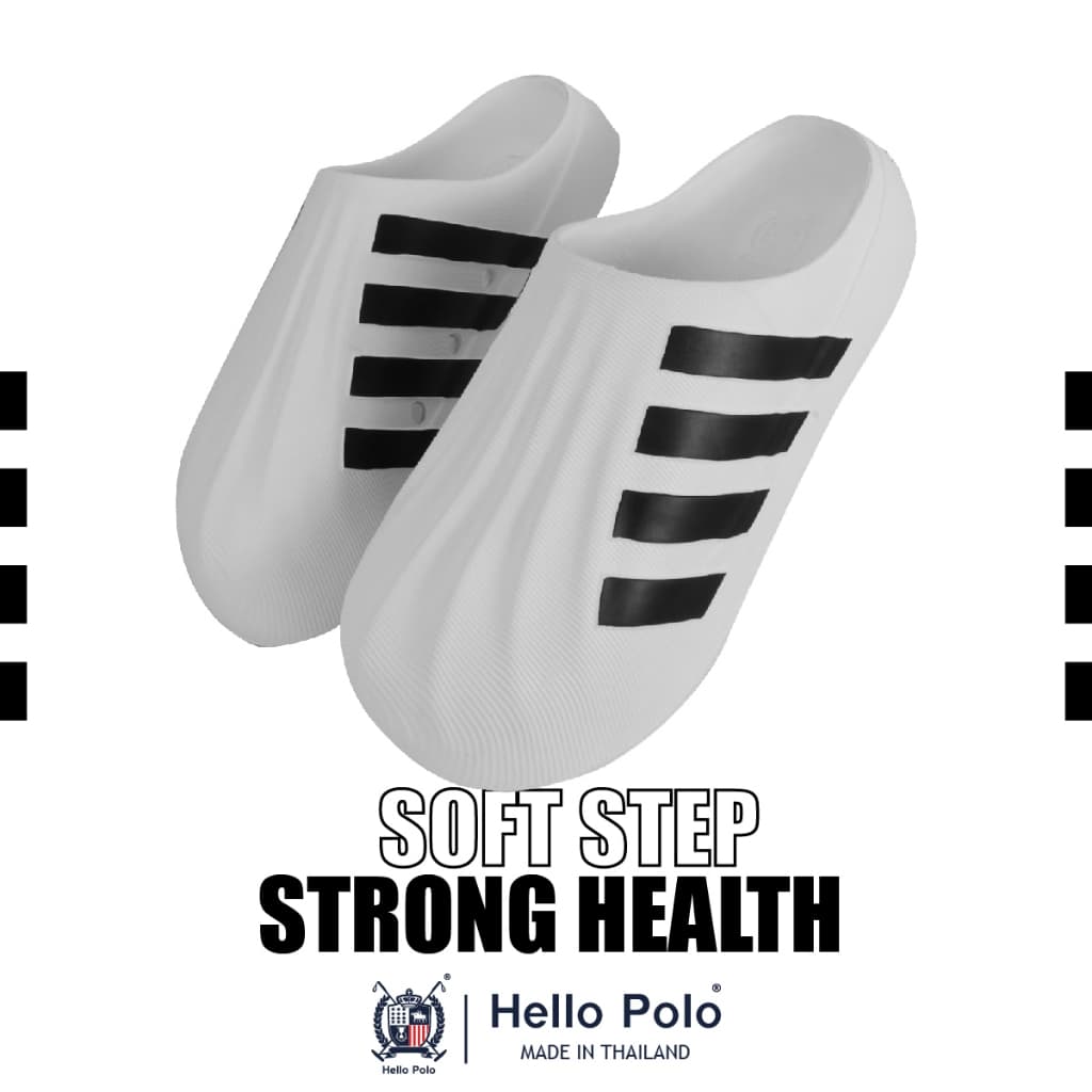Hello Polo รองเท้าแตะผู้ชาย ผู้หญิง HP8041 แบบสวม EVA กันลื่น รองเท้าหัวโต แฟชั่น พื้นหนานุ่ม