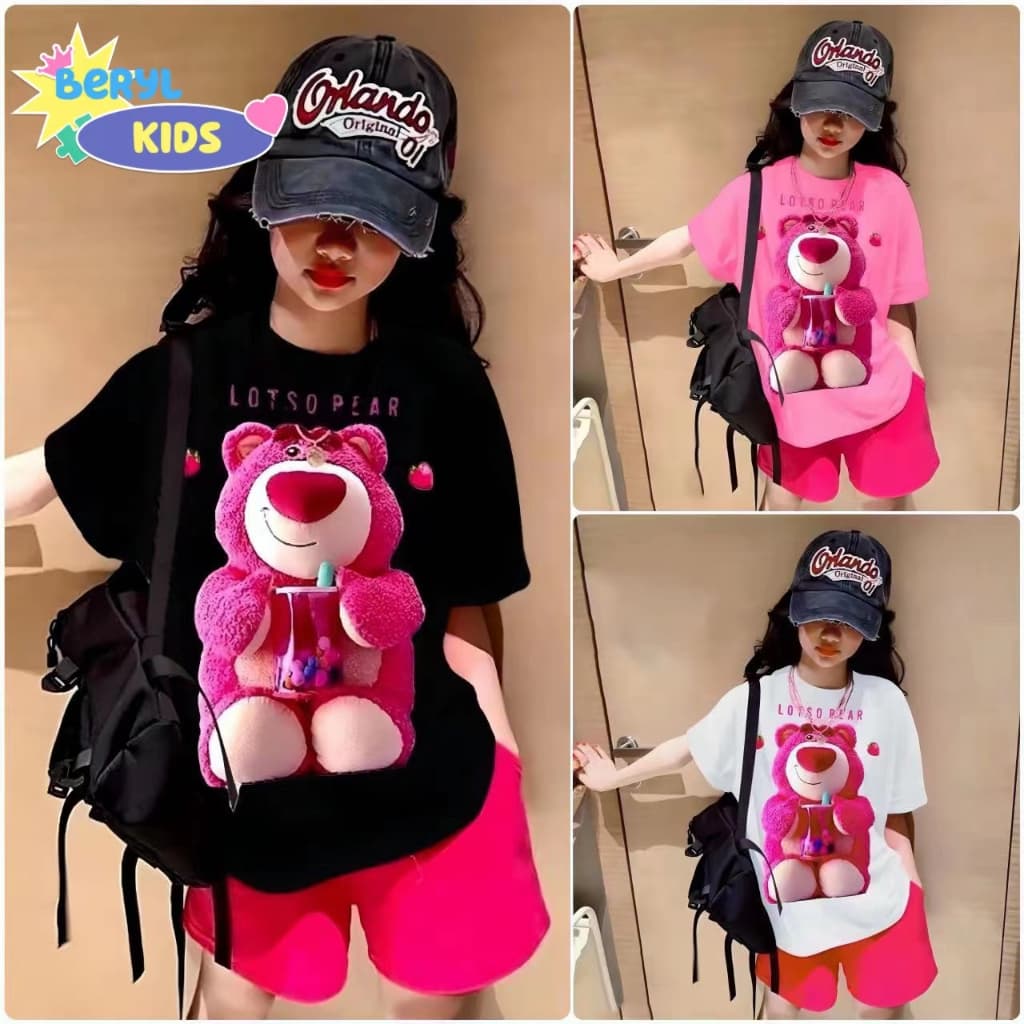 Beryl kids🌸ชุดเซ็ทเด็ก ผญ แฟชั่นเด็กผู้หญิง🎀ชุดเด็กหญิงหมีสตรอเบอร์รี่… รูปที่ 1