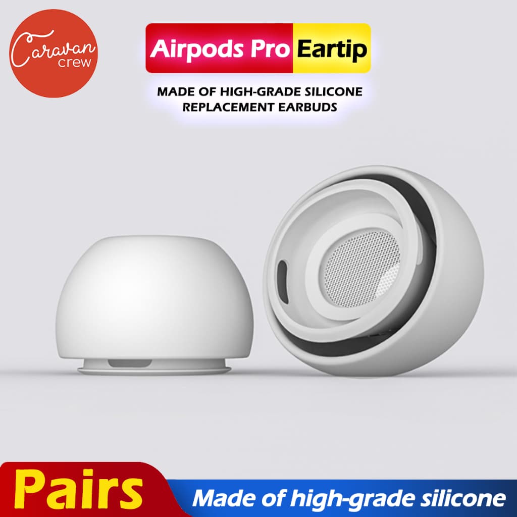 Caravan Crew for Eartips Silicone Replacement Use for แอร์พอดโปร 1/2 ซิลิโคนจุกทดเเทนสําหรับหูฟัง สีขาว