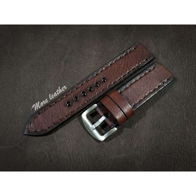 More Leather สายนาฬิกาหนังแท้ 100% สายนาฬิกาแฮนด์เมดสไตล์วินเทจ แถมฟรีสปริง1คู่ มีขนาดตั้งแต่16mmขึ้นไป