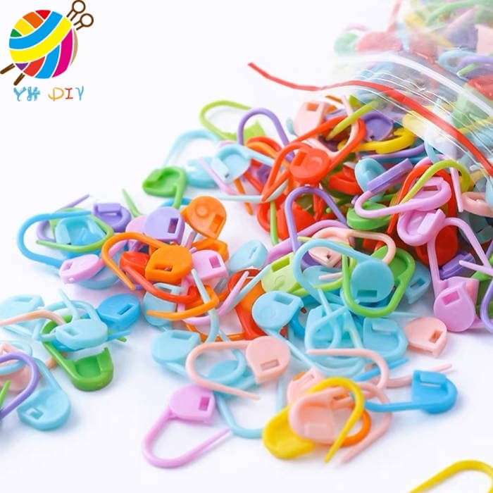 หลากสี พลาสติก ถัก มาร์กเกอร์ โครเชต์ คลิป 50ชิ้น DIY เย็บปักถักร้อย ล็อค เครื่องมือถักนิตติ้ง