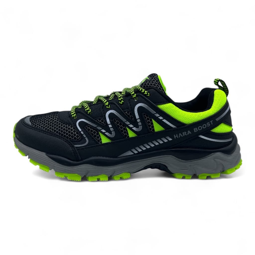 HARA Sports รองเท้าผ้าใบ รองเท้าผ้าใบพื้นนุ่ม รองเท้าชาย สีสะท้อนแสง รุ่น J97 สีดํา