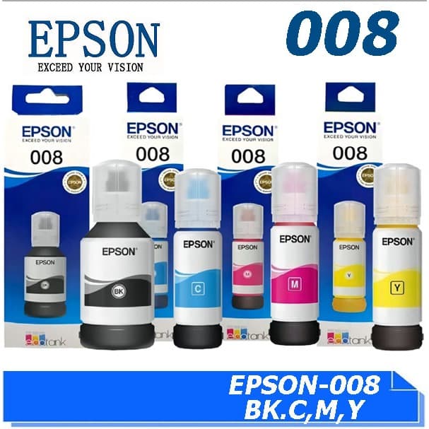 หมึก EPSON 008 ของแท้ ตัวเลือก 4 สี(พร้อมกล่อง)008 หมึกเติมเครื่องพิมพ์, ของแท้ร้อยเปอร์เซ็นต์L15150 L15160…