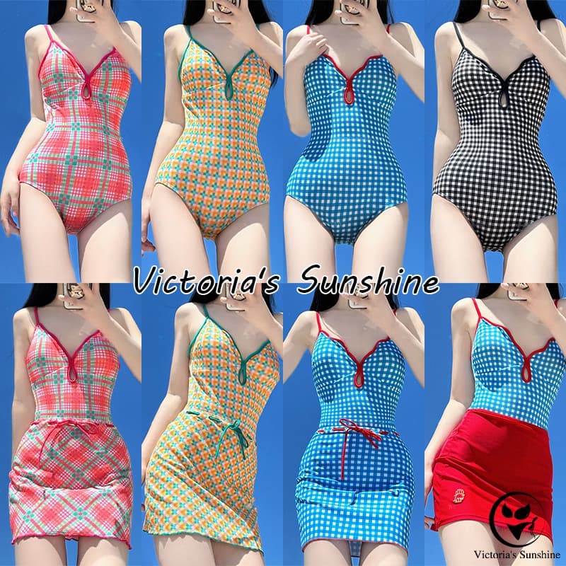 Victoria's Sunshineชุดว่ายน้ําวันพีช ผู้หญิง เซ็กซี่ ชุดว่ายน้ํากระโปรง สไตล์แฟชั่น มีฟองน้ํา beach