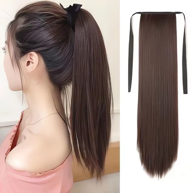 🌟จัดส่งฟรี🌟ผมหางม้าตรงสวยๆ วิกผมสไตล์เกาหลี 45/55/65cm คุณภาพดี ไม่หลุดง่าย มาพร้อมยางรัดผม ผมปลอม Wig…