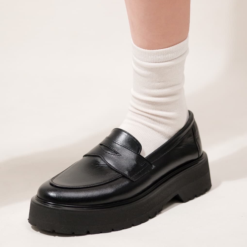 Basic No.03 Chunky(พื้นหนา)มีให้เลือก3สี รองเท้าหนังแท้ทรงคลาสสิค Loafers ปรับพื้นหนาสูงกว่ารุ่น Standard