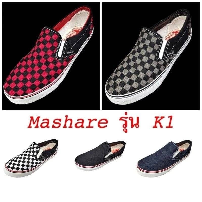 Hot itemส่งไว !!! ราคาถูกที่สุด !!! ของแท้ 💯% !!! Mashare​ รุ่น K 1 รองเท้า​แบบสวมไม่ผูกเชือก ไซส์​ : 38 - 43
